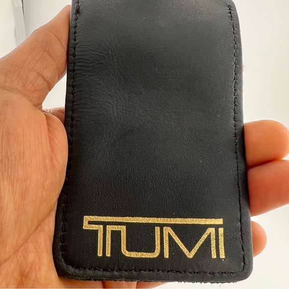 Tumi Hunter Green Leather Luggage ID Name Tag Vintage Accessories - Picture 10 of 16